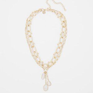 nwt white house black market mother of pearl chain necklace